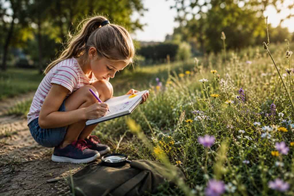 Children enjoying nature spotting as one of the best free hobbies for kids